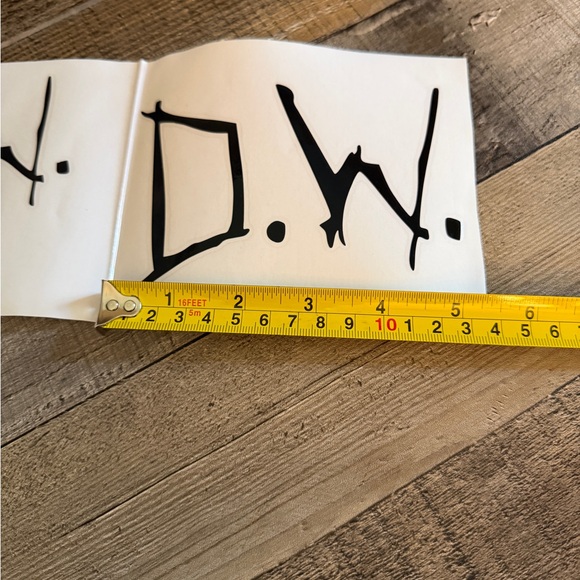 Black Lettering Sticker - S.W. / D.W. Graphic Decal - Picture 3 of 6